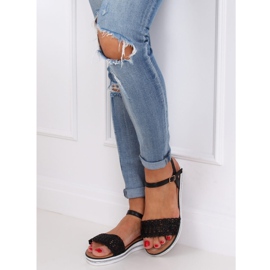 Crne ženske sandale 35-197 Crne crna 1