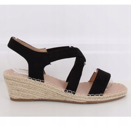 Crne sandale na klin espadrile crne S-823 Crne crna 2