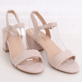 Bež sandale s visokim potpeticama 99-61A Bež 1