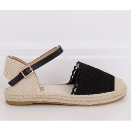 Espadrile od crne čipke L-1067 Crna crno 2