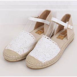 Espadrile od bijele čipke L-1067 Bijele bijela 1