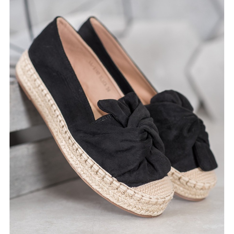 Seastar Espadrile od antilopa na platformi crna 2