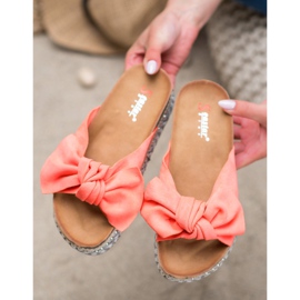 Seastar Papuče od antilopa s ukrasnom platformom crvena naranča 1