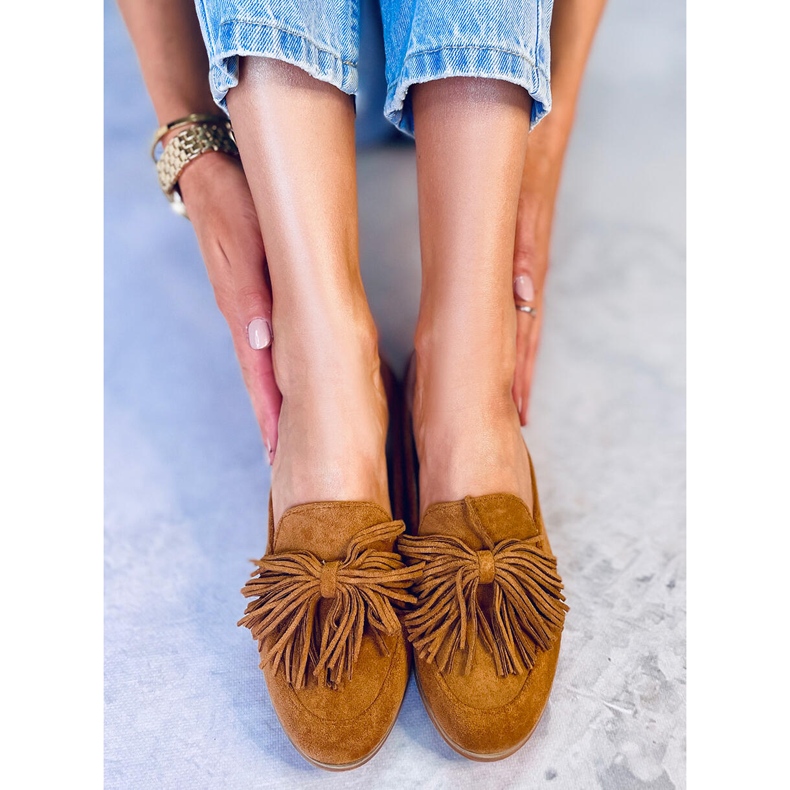 BM Ženske natikače s resama deva T357P Camel smeđa 2