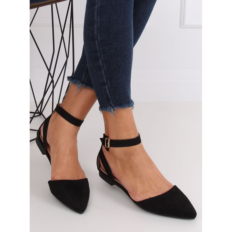 Crne CL73P Crne balerinke s kopčanjem crno 1