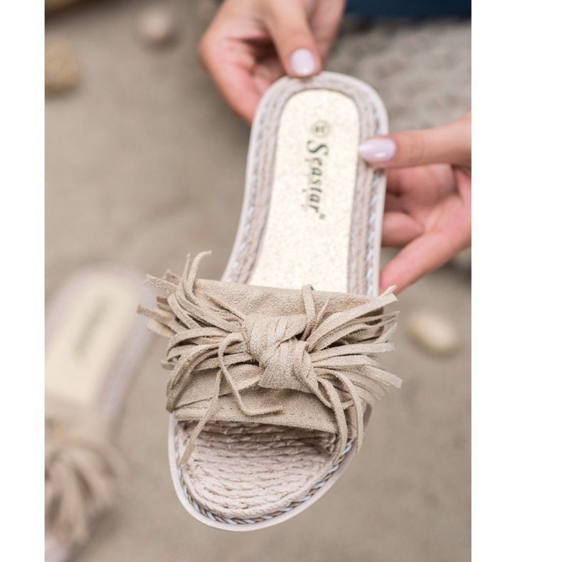 Seastar Udobne papuče s resama bež 1