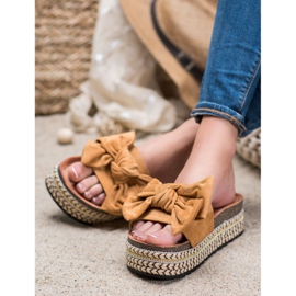 Seastar Papuče s mašnom na platformi smeđa višebojan 2