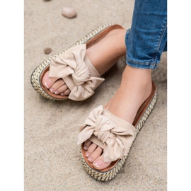 Seastar Papuče s mašnom na platformi smeđa višebojan 2