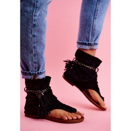 SEA Ženske sandale Japanke sa drškom Crna SL1011 Madrit 2