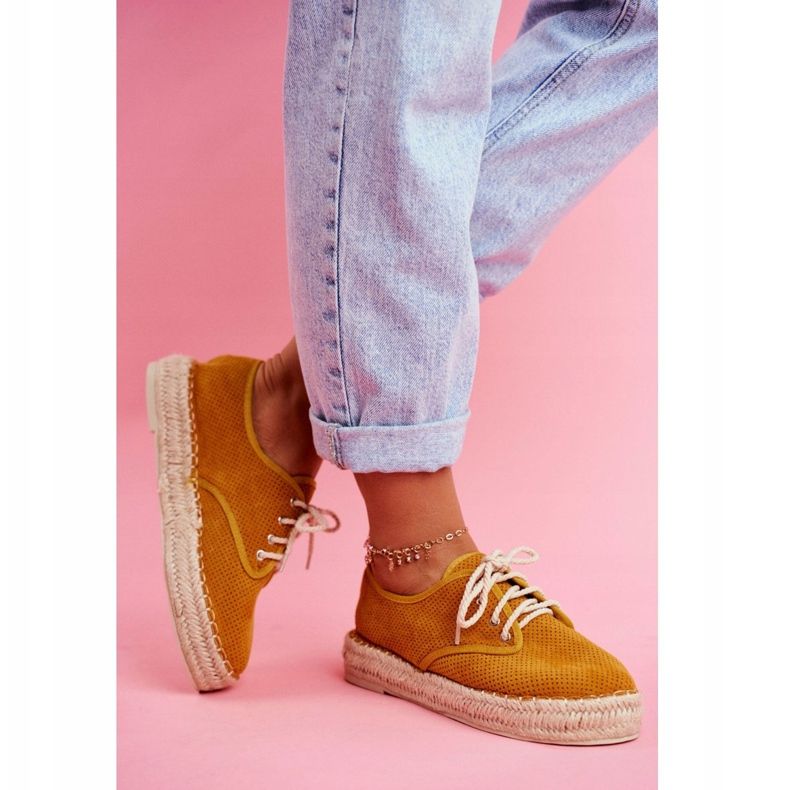 MSMG Ženske espadrile na žutoj platnenoj platnenoj ploči Sonya žuta boja 2