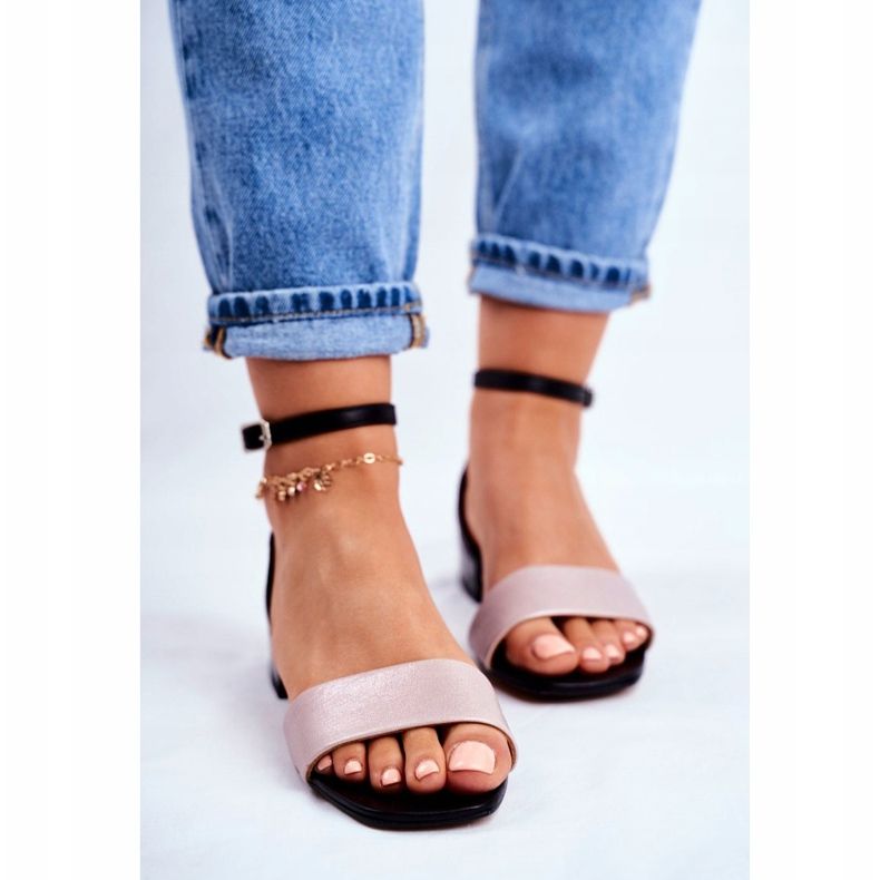Ženske sandale Maciejka kožna crna 04618-21 ružičasta 2