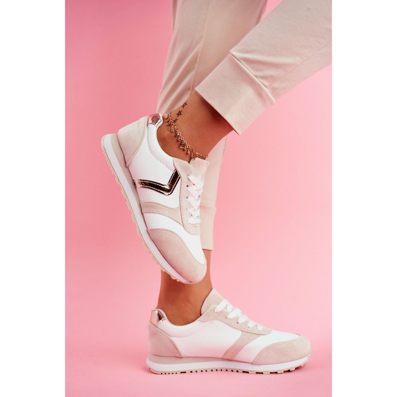 Ženske sportske cipele bijeli i bež rulet bijela smeđa 2