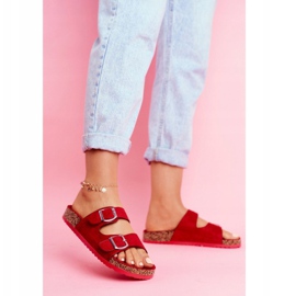 EVE Ženske papuče na plutu sa kopčama Red Si Senor crvena 1