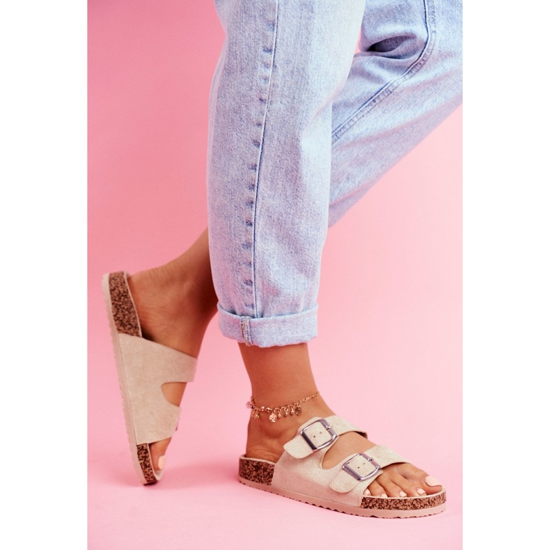 Ženske plutene japanke s bež kopčama 2