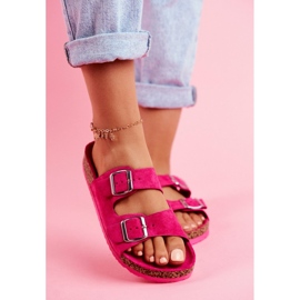 EVE Ženske papuče na plutu s kopčama Fuchsia Si Senor ružičasta 2