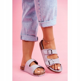 EVE Ženske papuče na plutu s kopčama Grey Si Senor siva 1