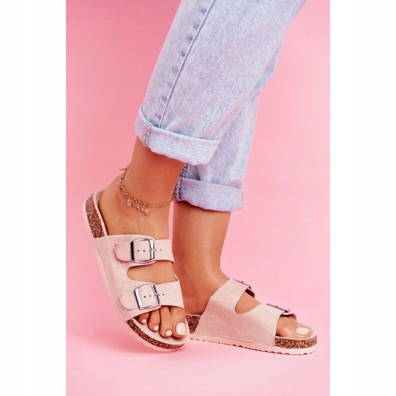 EVE Ženske papuče na plutu sa kopčama Pink Si Senor ružičasta 1