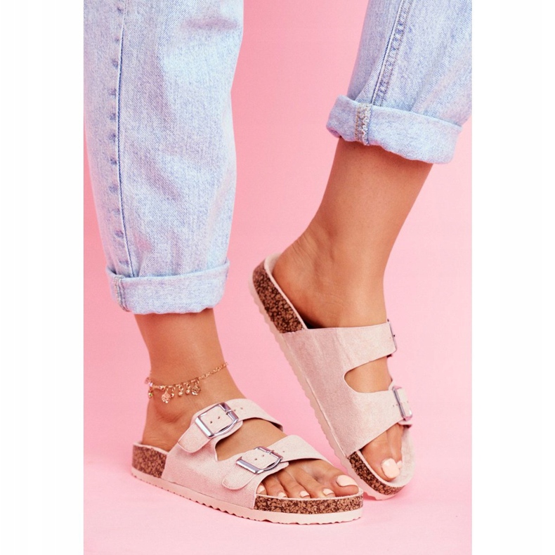 EVE Ženske papuče na plutu sa kopčama Pink Si Senor ružičasta 2