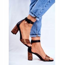 Ženske sandale Maciejka Kožni Narančasti Reptil 04235-18 / 00-5 smeđa crna narančasta 1