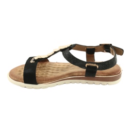 Modne ženske sandale Evento 20SD14 2067 crna žuta boja 2