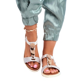 Evento ženske srebrne sandale 20SD14 2067 bijela siva 2