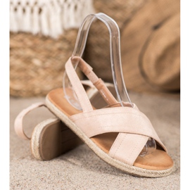 SHELOVET Sandale od antilopa na klizanje smeđa 1