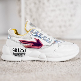 SHELOVET Tenisice s modom od eko kože bijela višebojan siva 2