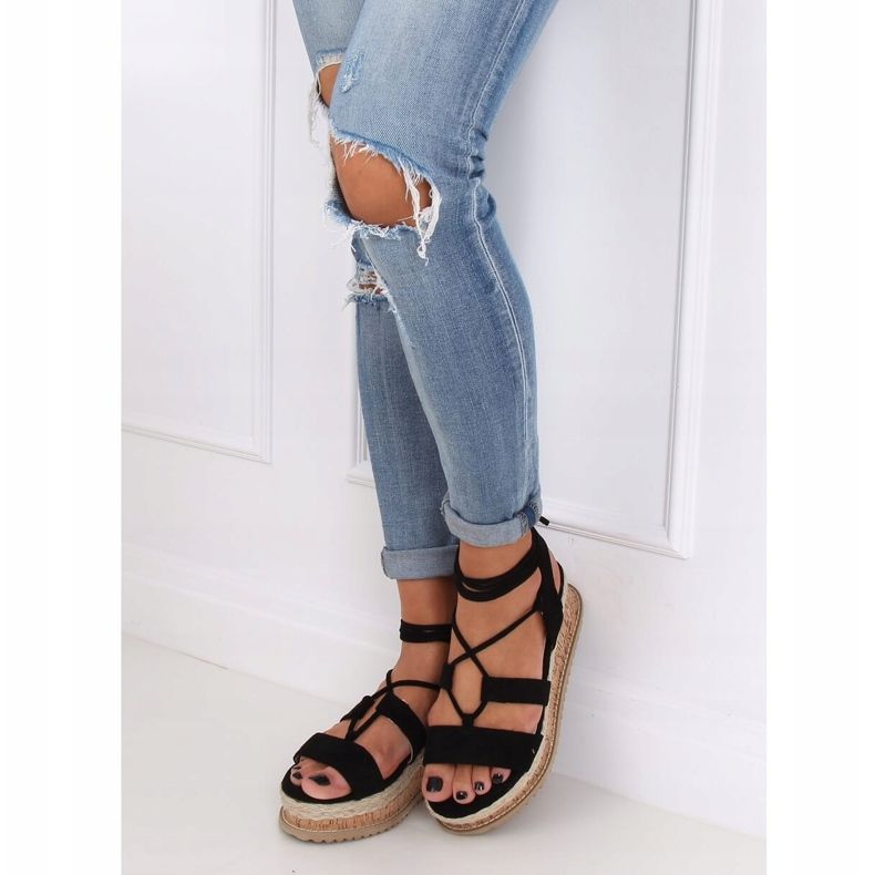 Crne espadrile sandale JH116 Crne crna 1