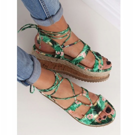 Zelene espadrile sandale JH116 Flower Green zelena 2
