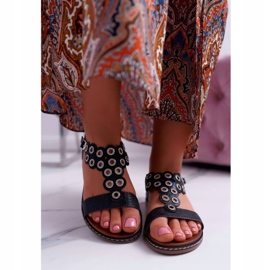 Ženske sandale ravne Sergio Leone SK012 crne livijske crna 2