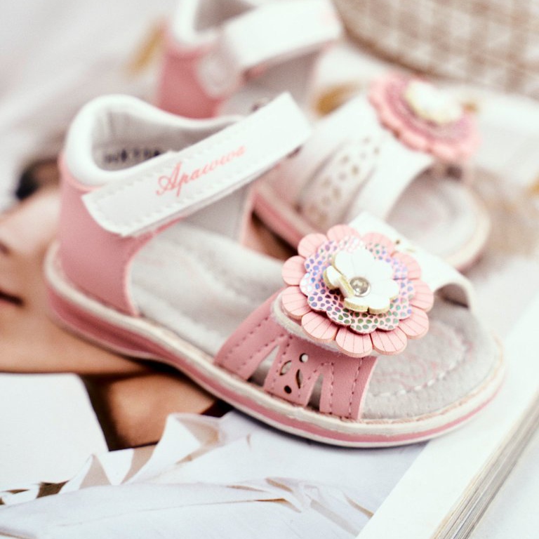 Apawwa Dječje sandale s Velcro Flower Pink Mino ružičasta 2
