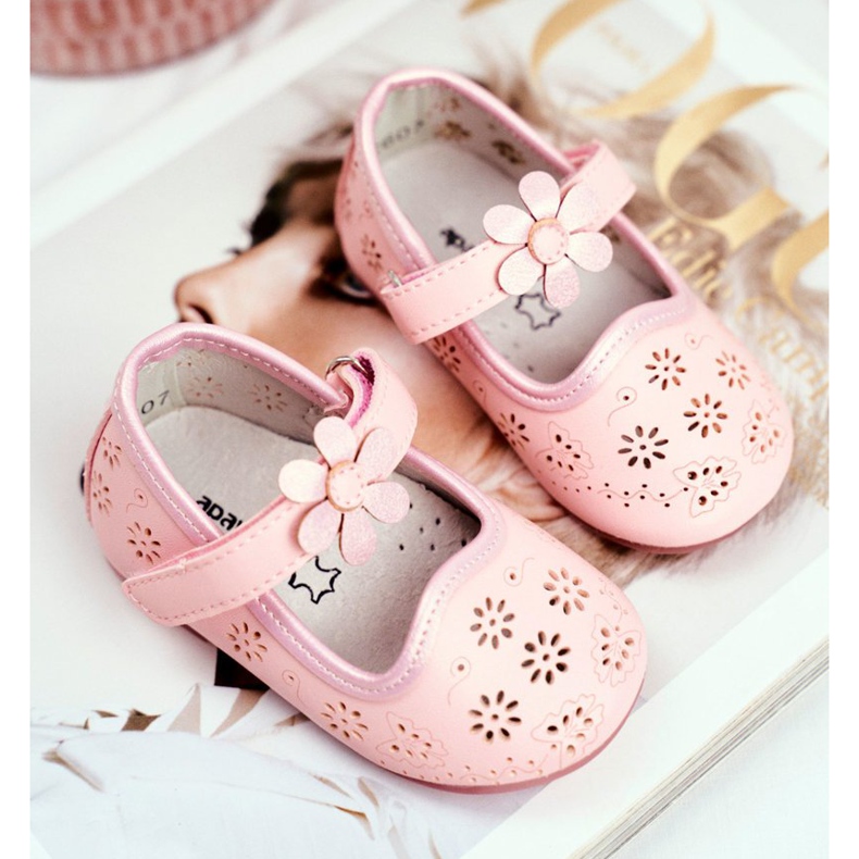 Apawwa Dječje balerinke na čičak cvijetu Pink Flored ružičasta 2