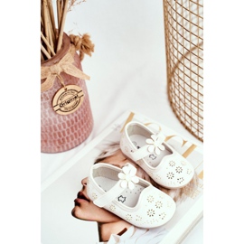 Apawwa Dječje balerinke na čičak Kwiatuszek White Flored bijela 1