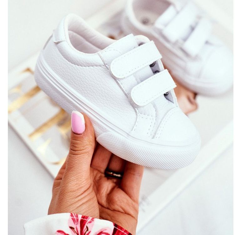 Apawwa Bijele dječje tenisice Pergomo na čičak bijela 1