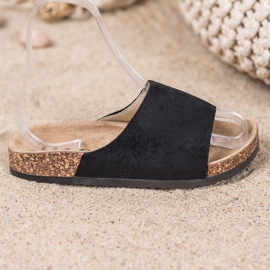 SHELOVET Crne papuče na platformi crna 2