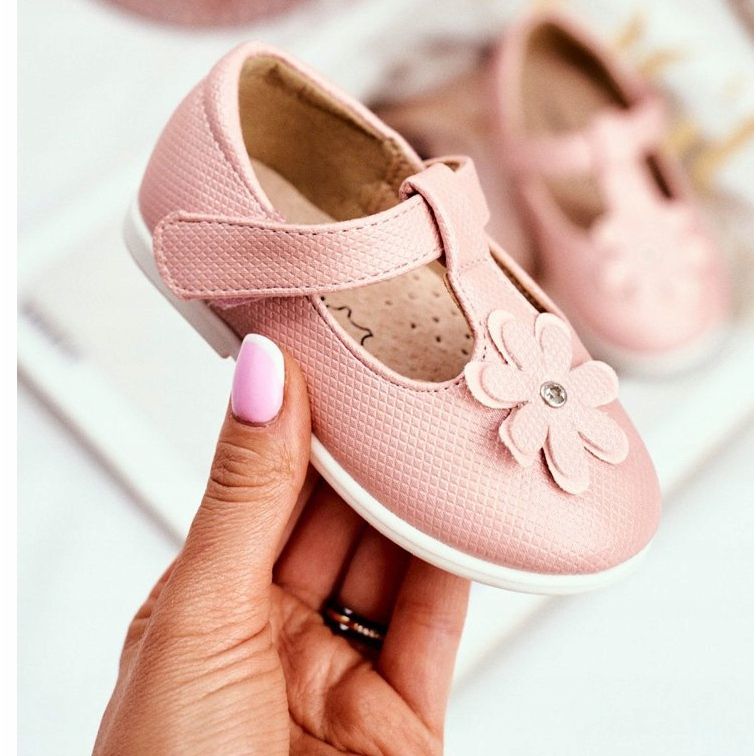 Apawwa Dječje balerinke na čičak cvijetu Pink Anthrela ružičasta 2