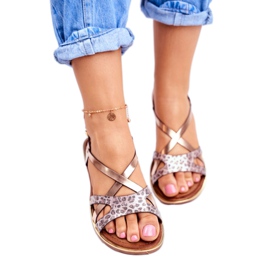 S.Barski Ženske ravne sandale Champagne Barski Lomba smeđa žuta boja 2