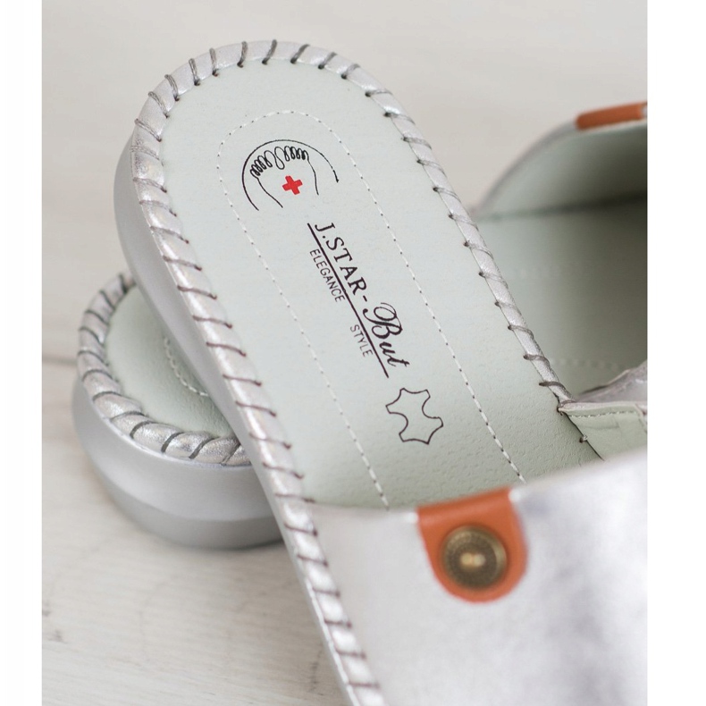 J. Star Ležerne papuče od eko kože siva 1