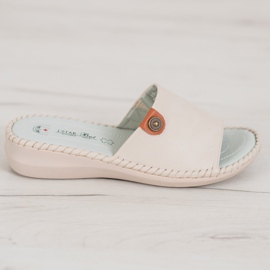 J. Star Ležerne papuče od eko kože bež 2