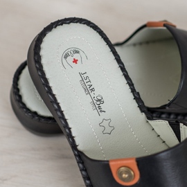 J. Star Ležerne papuče od eko kože crna 1