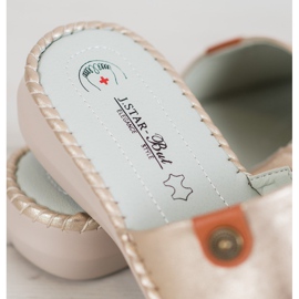 J. Star Ležerne papuče od eko kože zlatni 1