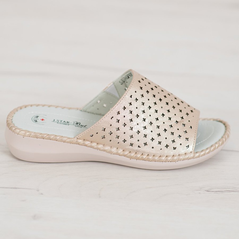 J. Star Lagane, udobne papuče zlatni 2