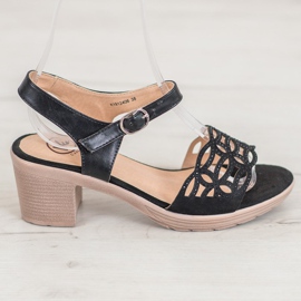 Kylie Udobne sandale na debelom stupu crno 2