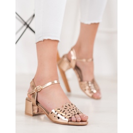 Kylie Sandale s eko kožom na šanku žuta boja 1