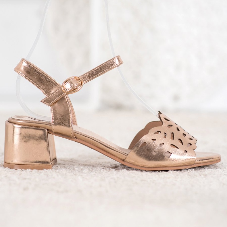 Kylie Sandale s eko kožom na šanku žuta boja 2