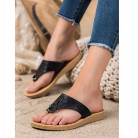 Kylie Papuče s ažurnim uzorkom crna 1