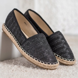 SHELOVET Crne pletene espadrile crno 1