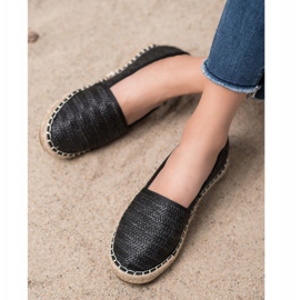 SHELOVET Crne pletene espadrile crno 2