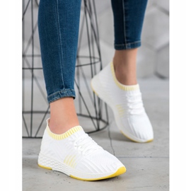 SHELOVET Tekstilne klizne cipele bijela 1