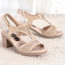 SHELOVET Udobne sandale na čičak smeđa 1